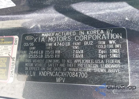 2017 Kia Sportage Ex from USA, damaged, VIN KNDPNCACXH7084700